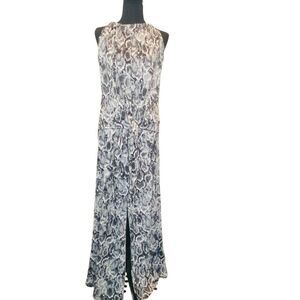 Julian Chang Halter Wide Leg Snake Print 2-Piece Top Pants Set Black Size Small